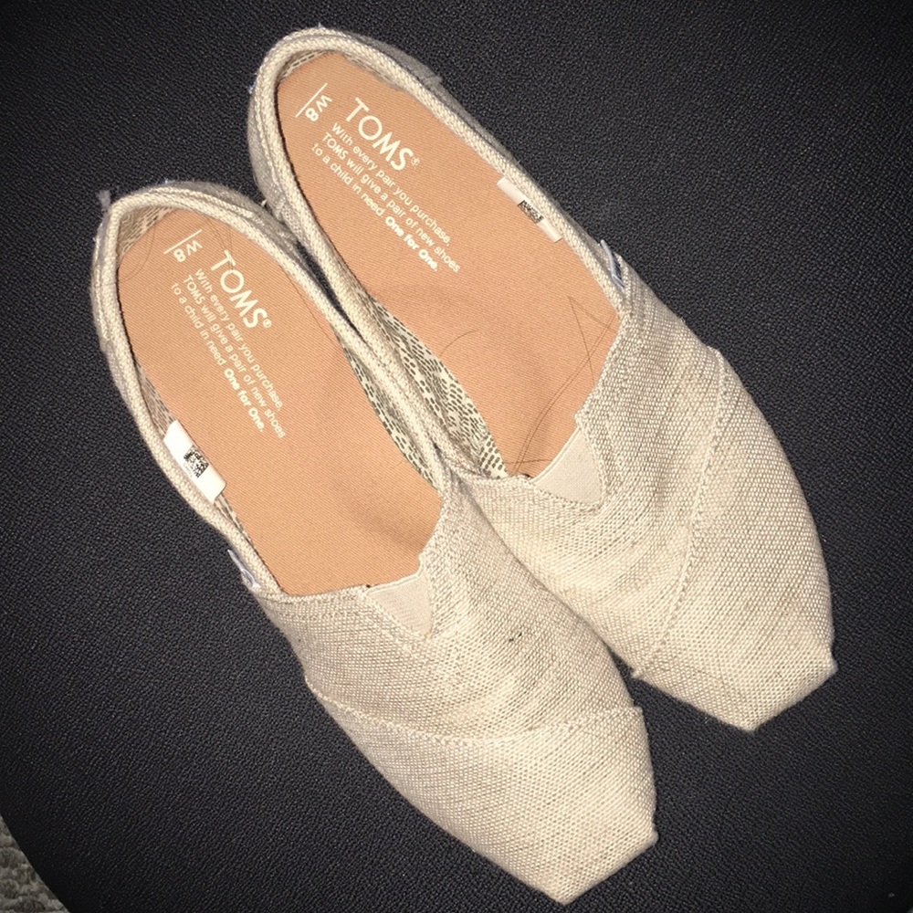Toms burlap metallic shoes